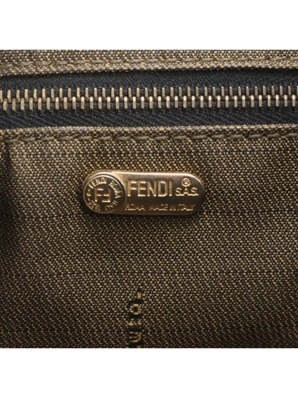 Fendi Zucca Mini Pouch Leather Nylon Handbag